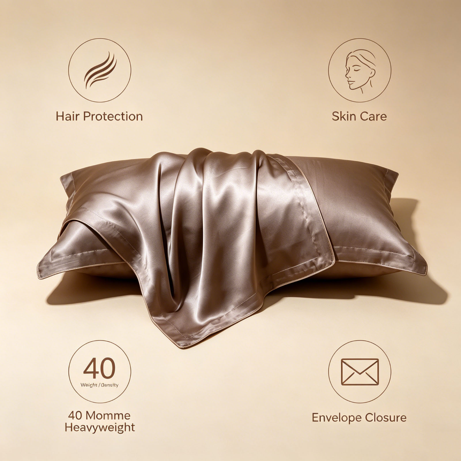 2 Pcs Silk Pillowcase Queen Si - Luxury Skincare Set ulasan dan harga