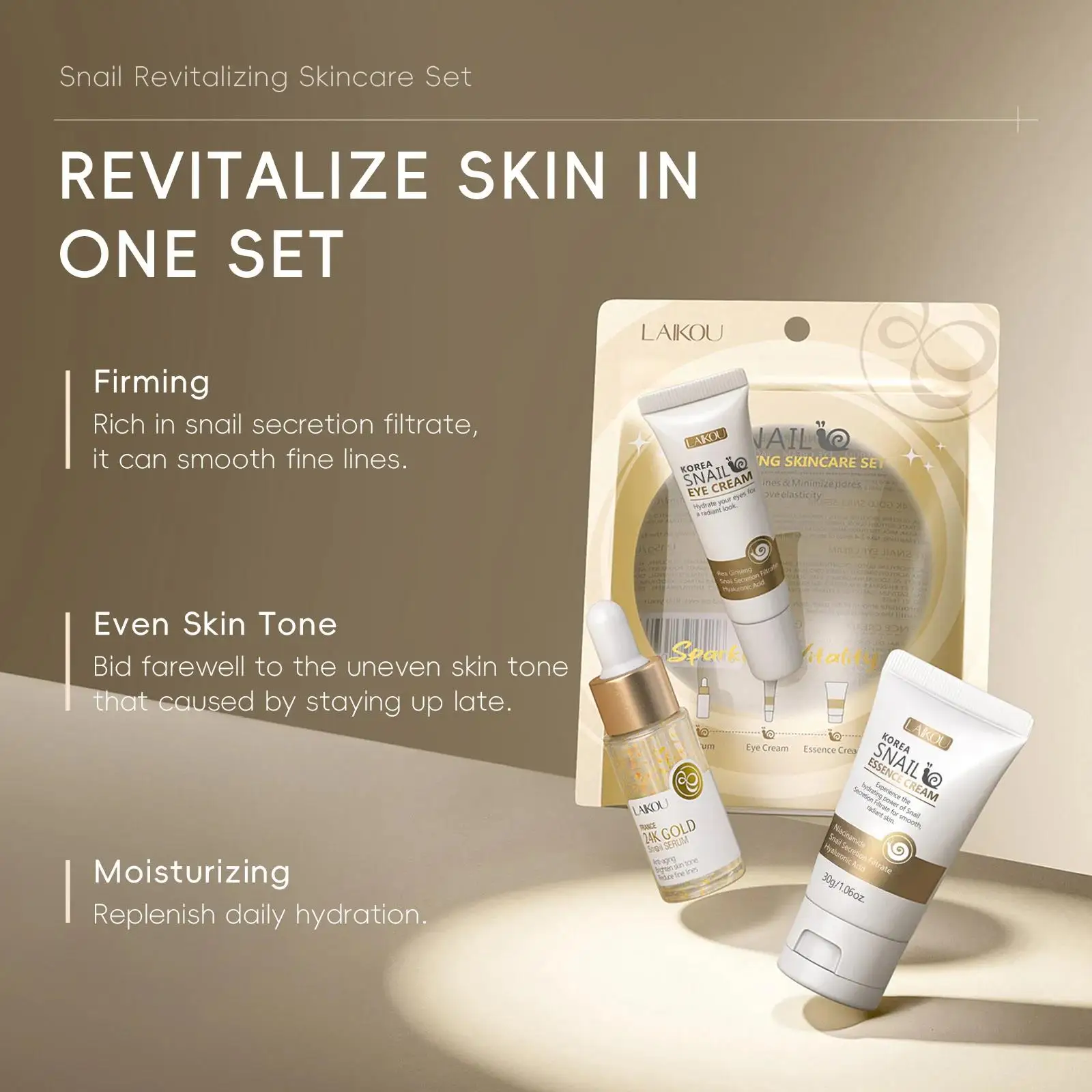 24K Gold Snail Repair Serum Ey - Luxury Skincare Set ulasan dan harga