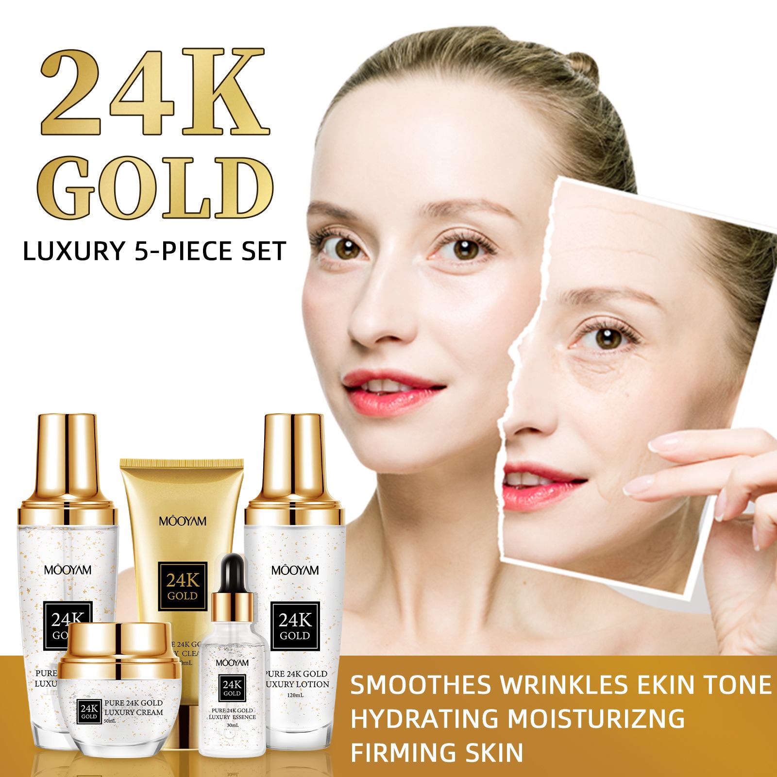 24K Gold LUXURY Moisturizin An - Luxury Skincare Set ulasan dan harga